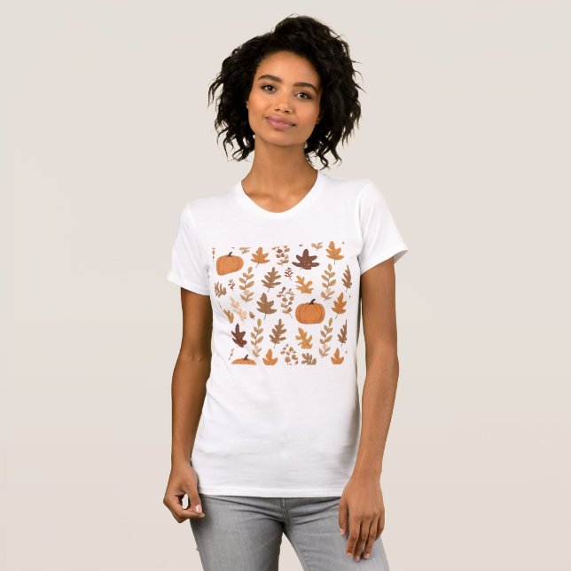 Varm Höst färger design T Shirt (Hel framsida)