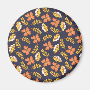 Varm Höst löv med blommor Magnet