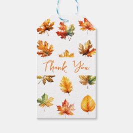 Varm Höst löv Tack favör Presentetikett