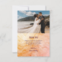 Varm höst Marmor Bröllop Tacksamhetskort