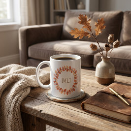 Varm Höstbladskrans Namndesign Kaffemugg