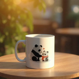 Varm hug, pandakärlek kaffemugg