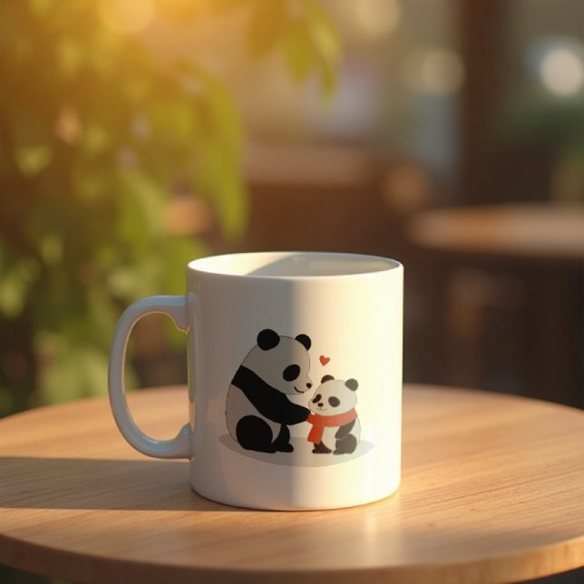 Varm hug, pandakärlek kaffemugg (A cozy moment with your favorite mug)
