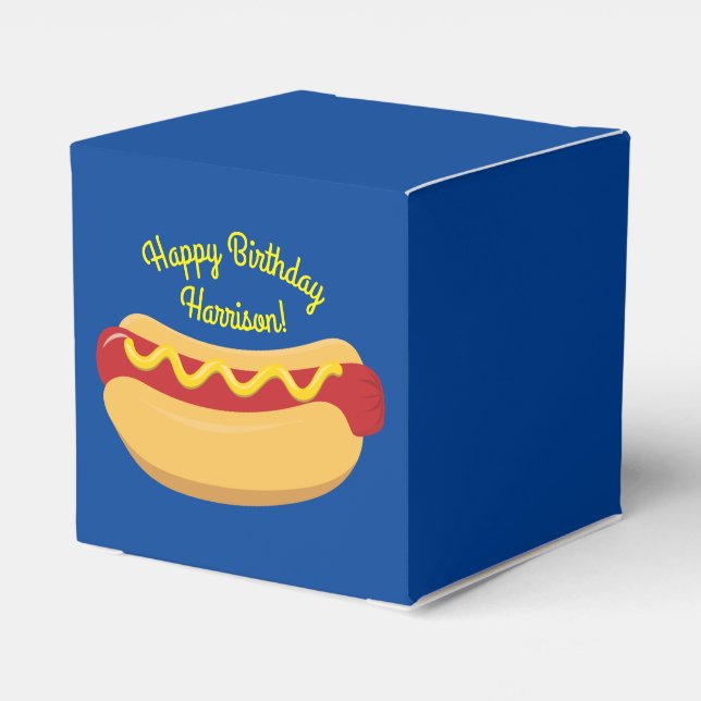 Varm Hund Kids Födelsedagsfest Grillfest Söt Presentaskar (Baksidan Sidan)