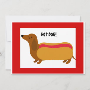 Varm Hund Tax Dachshund Födelsedags Digital Nedlad Inbjudningar