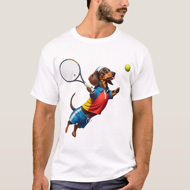 varm hund tennis t shirt (Framsida)
