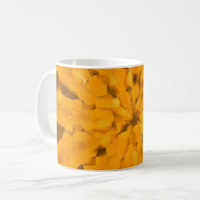 Varm jordton gyllenockra glädje kaffemugg (Framsida vänster)