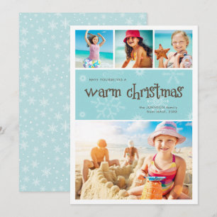 Varm jul 4-fotokort för Helgdag Julkort