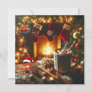 Varm Jul Önskemål av Fireplace Julkort