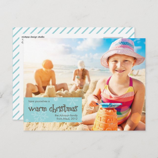 Varm julfotopapport för Helgdag Helg Vykort (Fram/baksida)