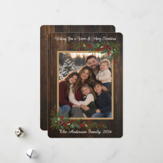 Varm julhälsning familjefoto julkort