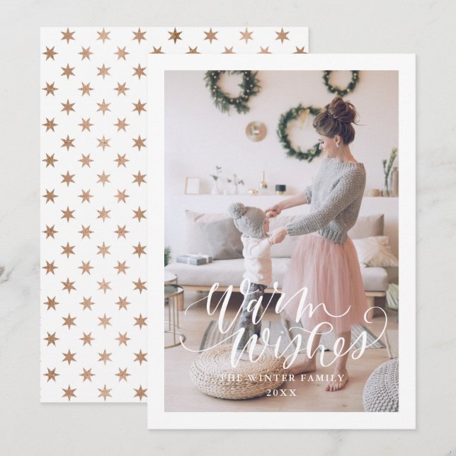 Varm julhälsning Julkort Platt Julkort (Fram/baksida)