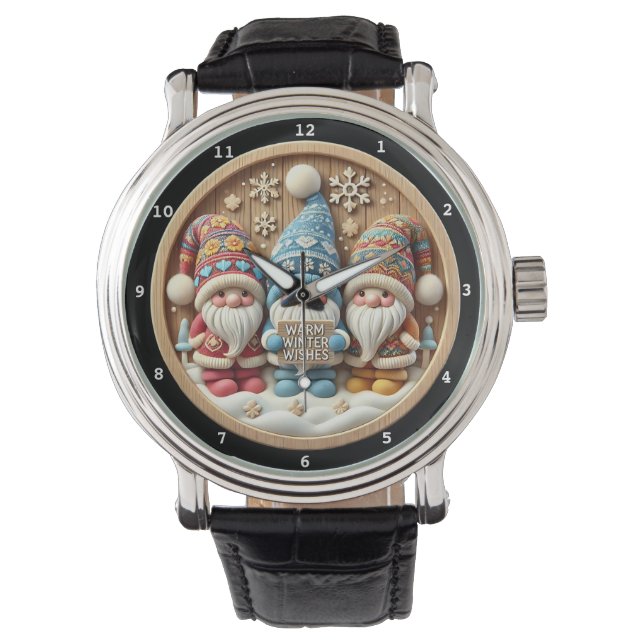 Varm julhälsning Tomte Dekorativ Armbandsur (Framsida)