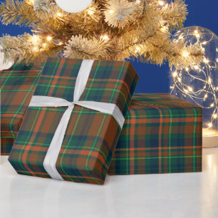 Varm Julmarnas blå och Orange Plade Flanals Presentpapper