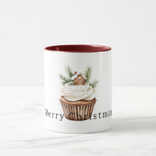 Varm julpepparkakshus-cupcake mugg