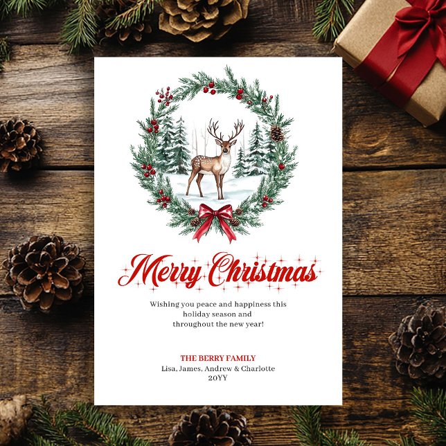 Varm julscen Vattenfärg Julkort (Warm Christmas Scene Watercolor Greeting Card)