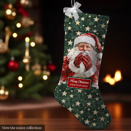 Varm Jultomten Helgdag Stocking Personlig Stor Julstrumpa