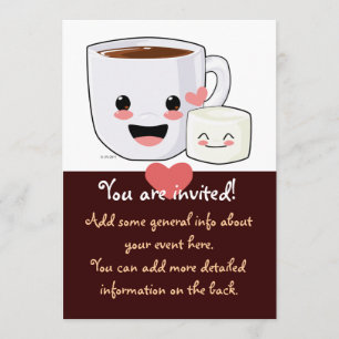 Varm kakao- och Marshmallowinbjudan Inbjudningar