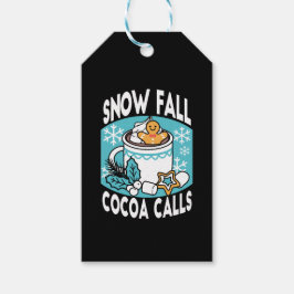 Varm Kakao och Vinterstämning - Snöfall Kakao Samt Presentetikett