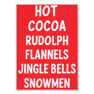 Varm kakao Rudolf Flanellbjällror Julen Tomte Fototryck