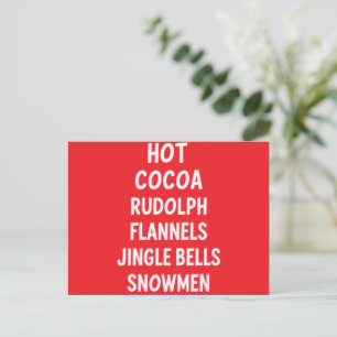 Varm kakao Rudolf Flanellbjällror Julen Tomte Helg Vykort