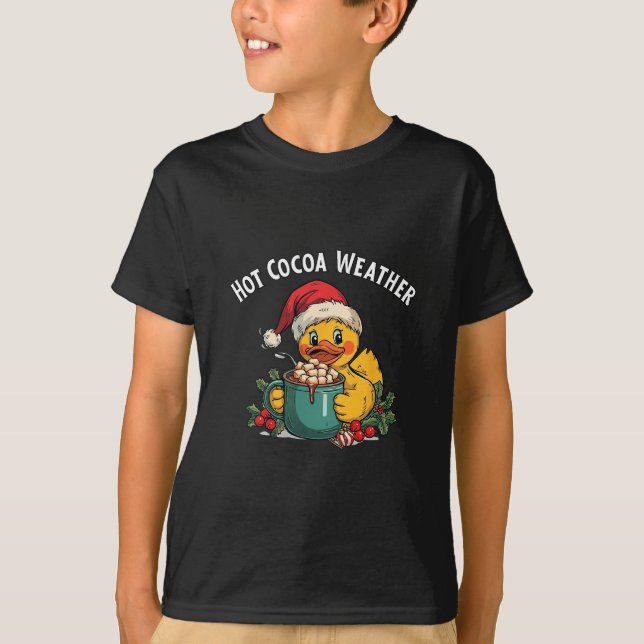 Varm Kakao Väder Kryssning Anka Juldryck O T Shirt (Framsida)