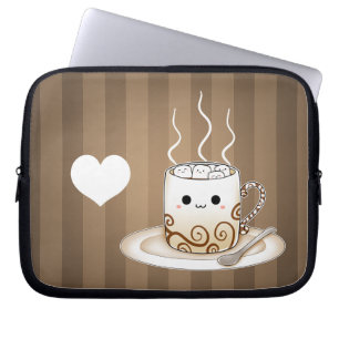 Varm kakaodrink för gullig kawaii laptop fodral