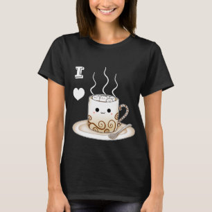 Varm kakaodrink för gullig kawaii t shirt