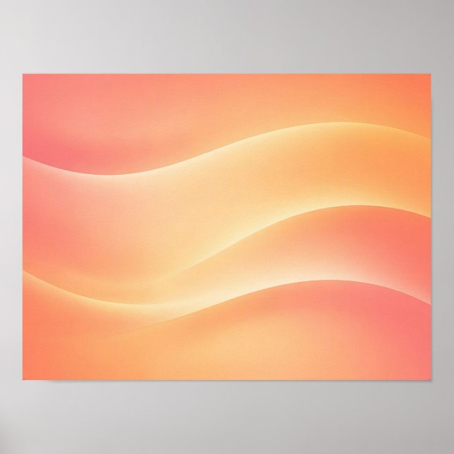 Varm korall-persika gradient abstrakt vågor poster (Framsidan)