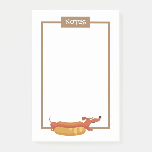 Varm korv Dachshund Post-It-lappar Post-it Block (Framsida)