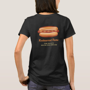 Varm korv illustration Anpassad snabbmat restauran T Shirt