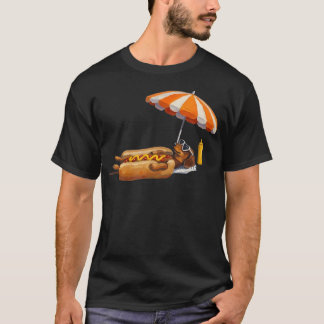 Varm Korv På Strand Dachshund Sommar Wiener T Shirt