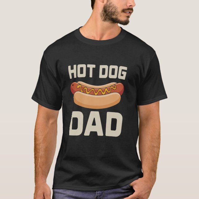 Varm Korv Pappa Fader Mat Matlagare Snabbmat Wiene T Shirt (Framsida)