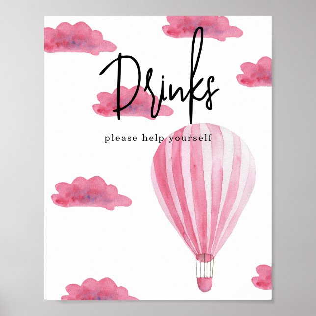 Varm luft ballong - Drycker Poster (Framsidan)