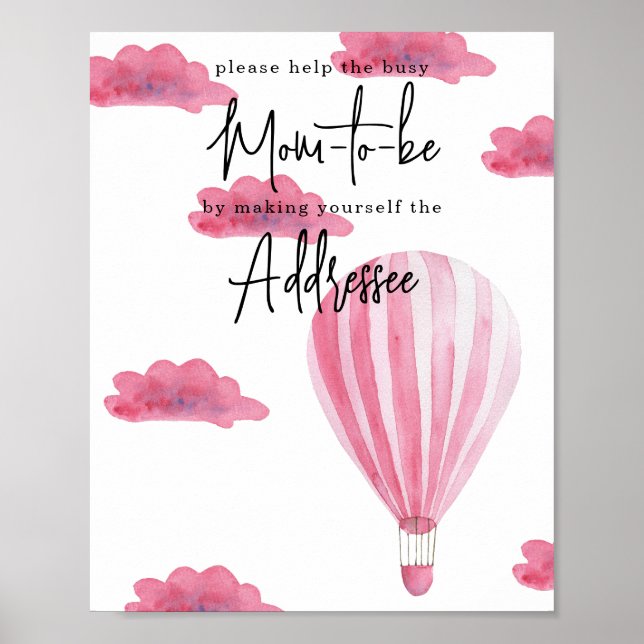 Varm luftballong - Blivande mamma mottagare Poster (Framsidan)
