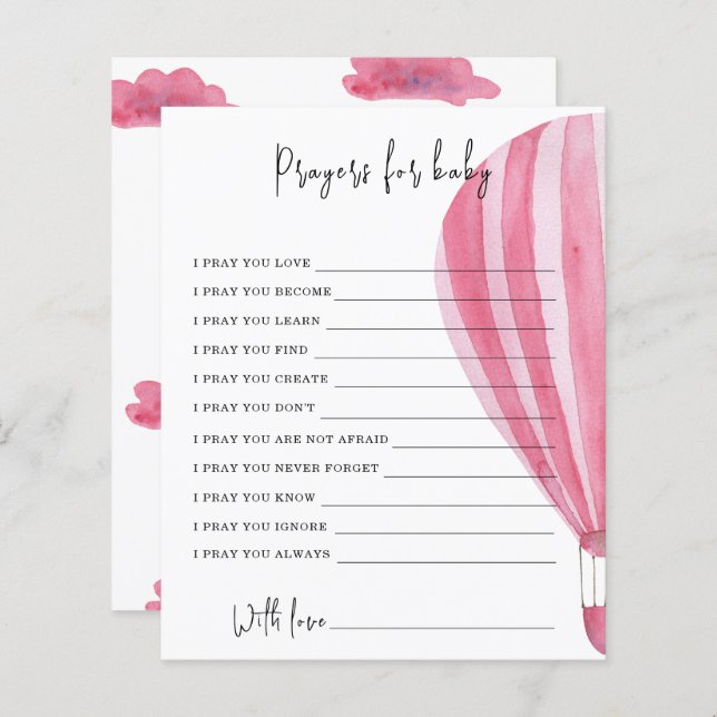 Varm luftballong Festspelet | böner för bebis (Fram/baksida)