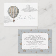 Varm luftballong pojke baby shower tack