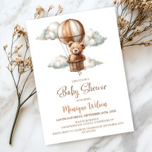 Varm luftballong Teddybjörn Baby Shower