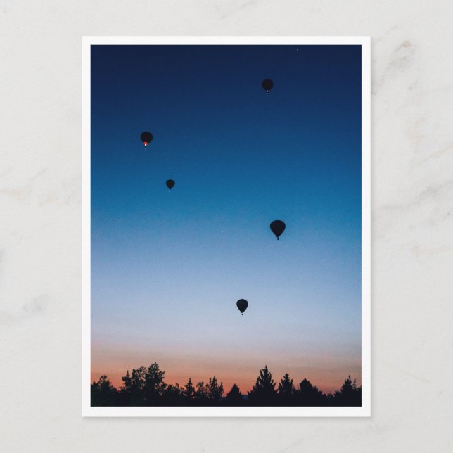 Varm luftballonger vid soluppgången Nevada öken Fo Vykort (Framsida)