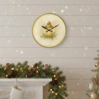 Varm Lykta Vinter Väggtimme – MerryMist Varm Glöd Stor Klocka
