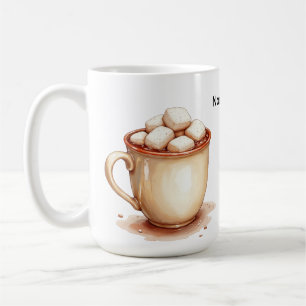 Varm Marshmallow-choklad i en mugg på en mugg