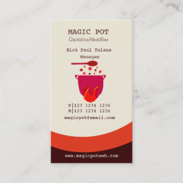 Varm matlagning som puttrar krukakock visitkort