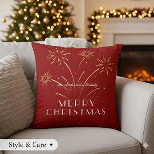 Varm Merry Christmas Dekorativ Högtid Kudde