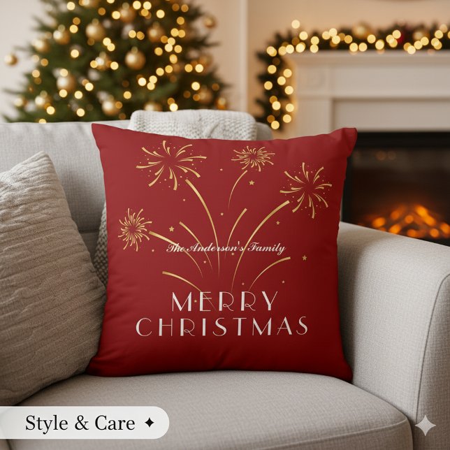 Varm Merry Christmas Dekorativ Högtid Kudde (Warm Merry Christmas Decorative Holiday Throw Pillow)