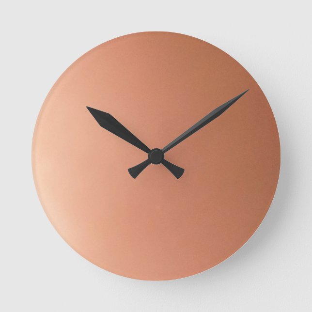 Varm minimalist terrakotta-gradientklocka rund klocka (Framsida)