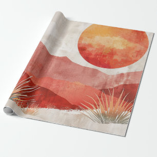 Varm minimalistisk - Abstrakt boho ökenlandskap Presentpapper