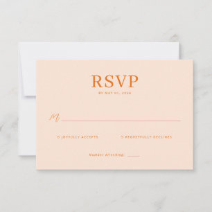 Varm minimalistisk RSVP i persikofärg OSA Kort