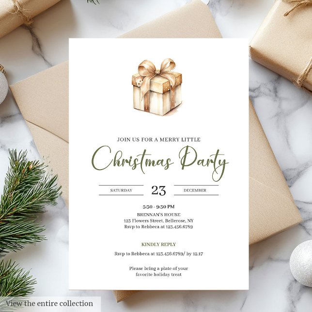 Varm minimalistisk skandinavisk julinbjudan inbjudningar (Cozy Minimalist Scandinavian Christmas Invitation)