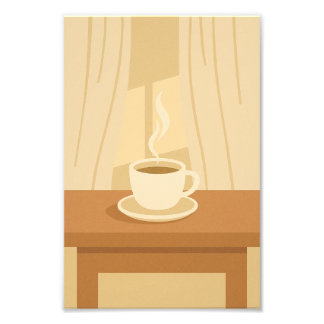 Varm morgonkaffeposter – minimalistisk mysig konst fototryck
