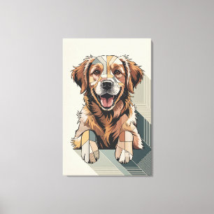 Varm Mosaik av Golden Retriever Canvastryck